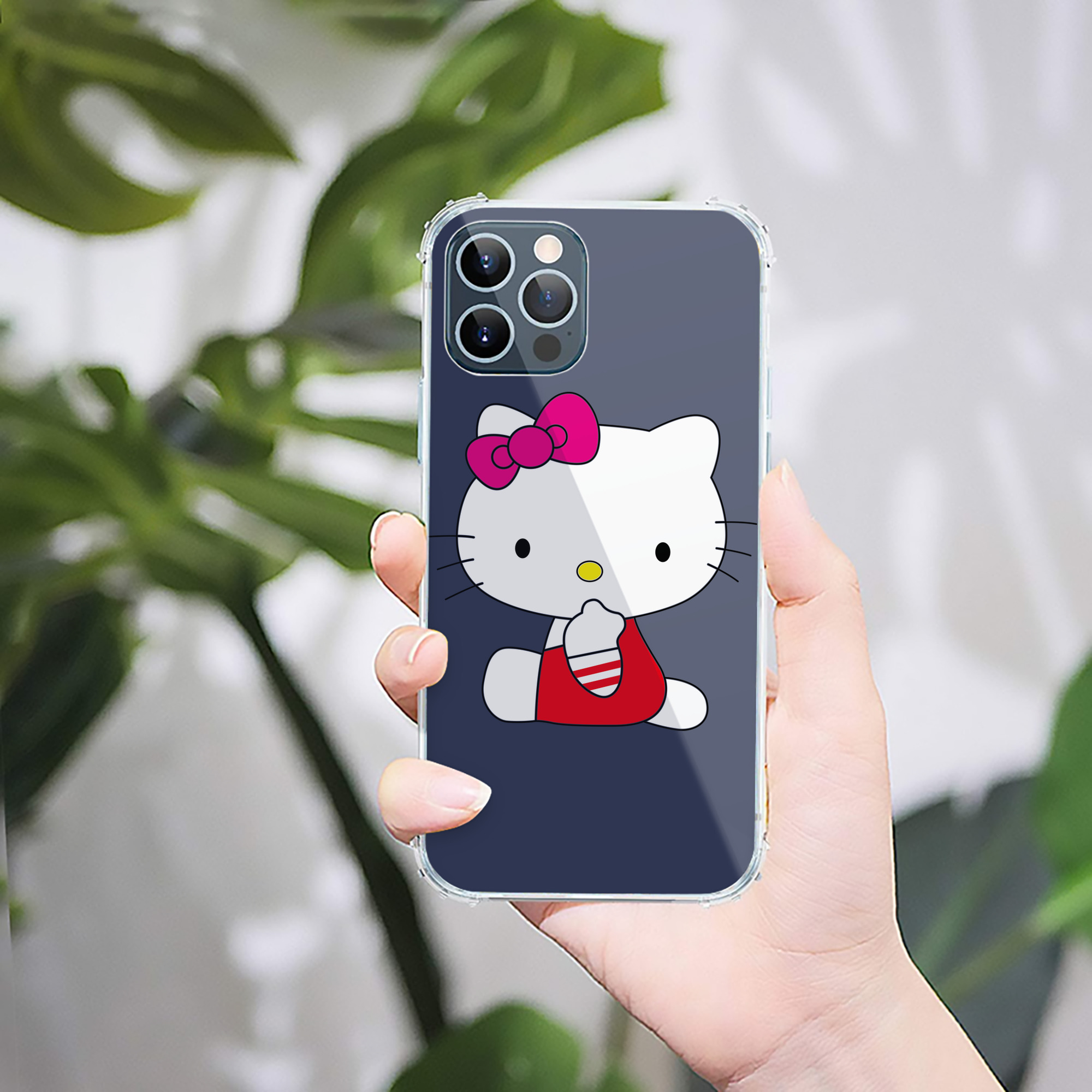 （画像用） Hello Kitty ハローキティ 【iPhone 12シリーズ対応】透明スマホケース（クリアソフトケース）